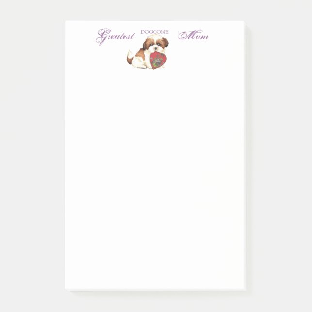 Bloco Post-it Shih Tzu Heart Mãe (Frente)
