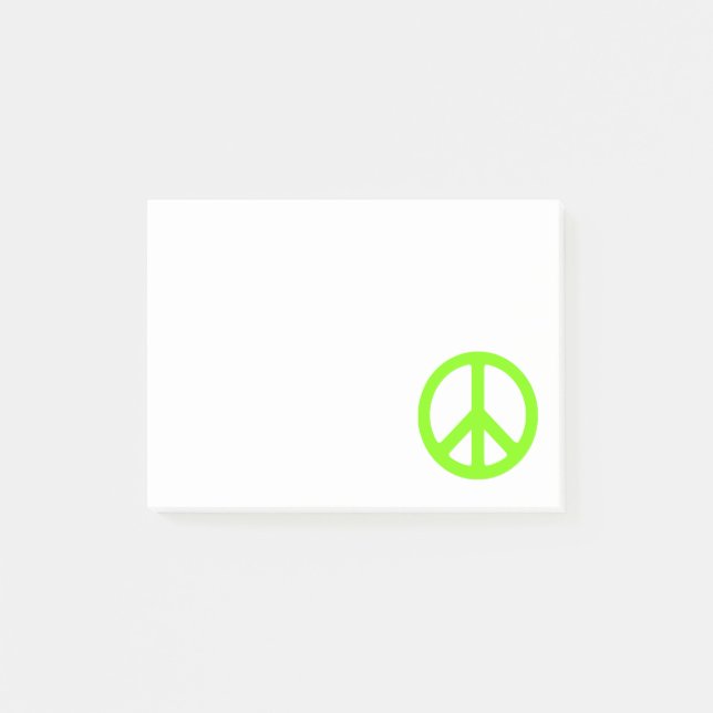 Bloco Post-it Símbolo da Paz Chartreuse (Frente)