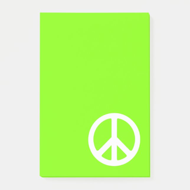 Bloco Post-it Símbolo da Paz Chartreuse e Branco (Frente)