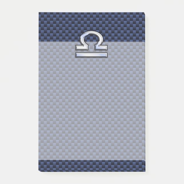 Bloco Post-it Símbolo Moderno de Libra na Fibra Marinho de Carbo (Frente)