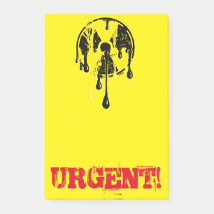 Bloco Post-it Símbolo nuclear radioativo do perigo da fusão