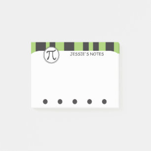 Bloco Post-it Símbolo Pi Personalizado Math Themed GREEN