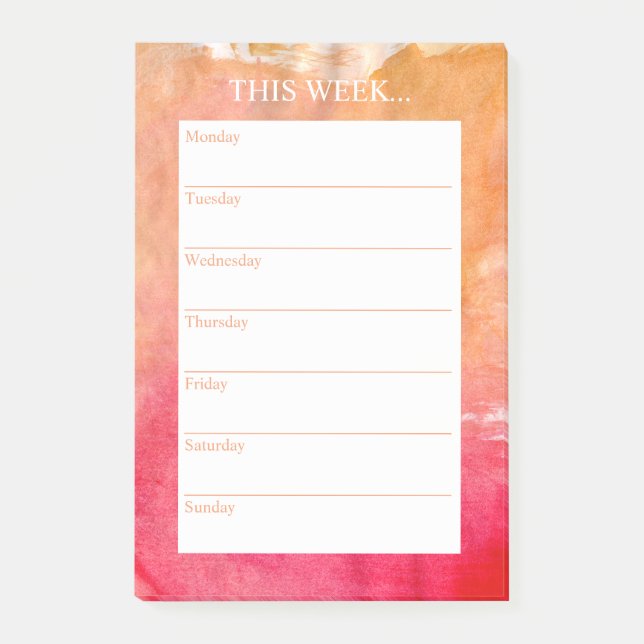 Bloco Post-it Simplesmente Chic Weekly Planner | Molde de Aquare (Frente)