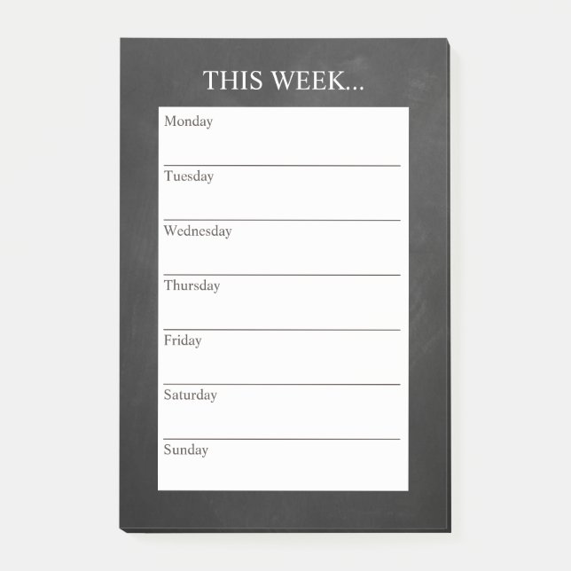 Bloco Post-it Simplesmente Chic Weekly Planner | Quadro (Frente)