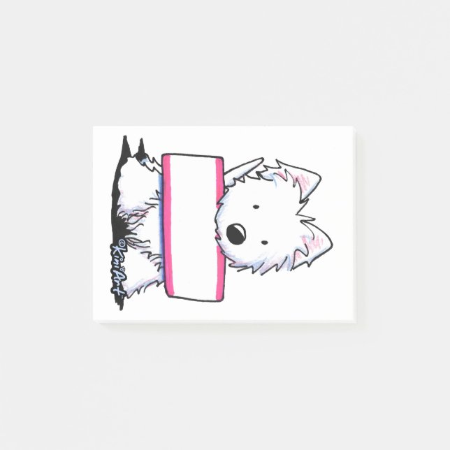 Bloco Post-it Sinal de KiniArt Westie (Frente)