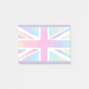 Bloco Post-it Sinalizador de bandeira da União em aquarelas bril
