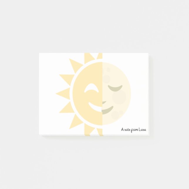 Bloco Post-it Sol e Lua Personalizados (Frente)