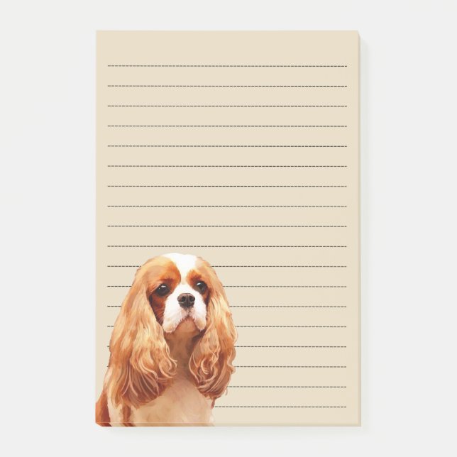 Bloco Post-it Spaniel de rei Charles descuidado (Frente)