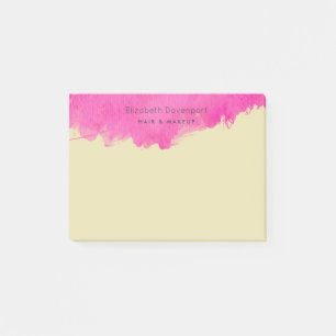 Bloco Post-it Splatter Pintor de Cores d'Água Rosa