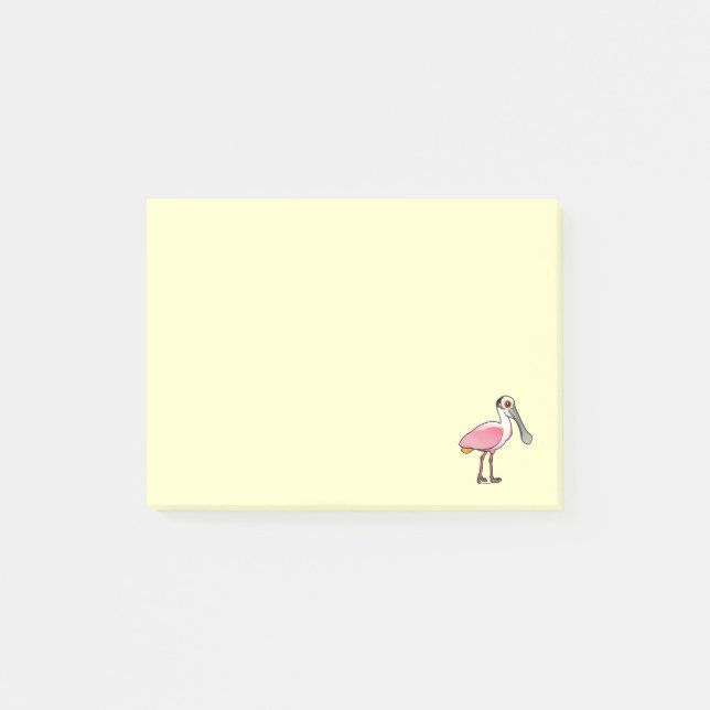 Bloco Post-it Spoonbill róseo de Birdorable (Frente)