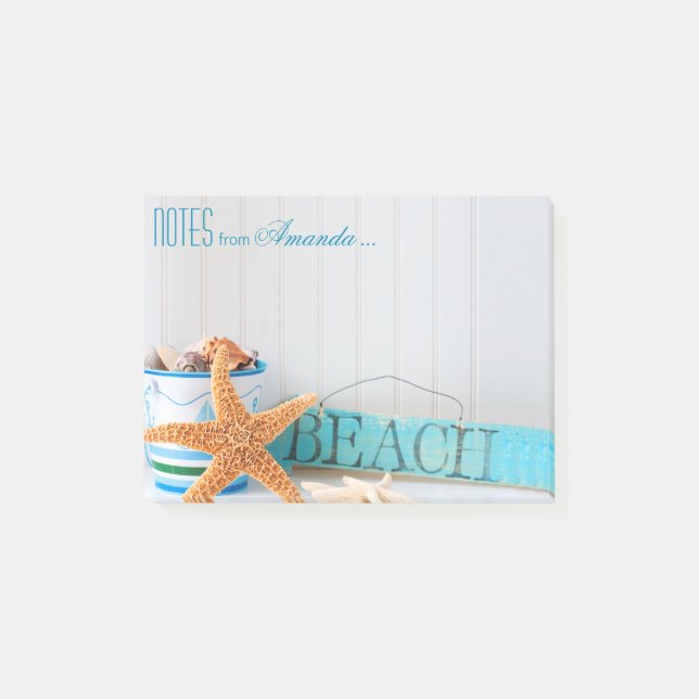 Bloco Post-it Starfish Beach Personalizado (Frente)