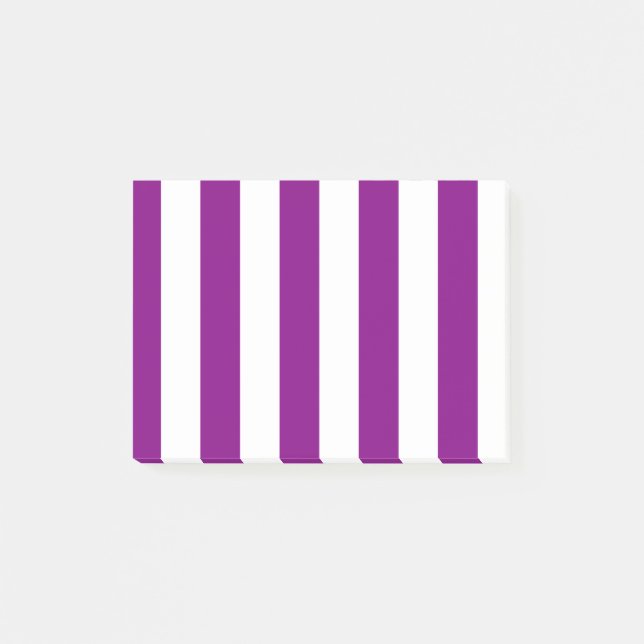 Bloco Post-it Stripes - Branco e Roxo (Frente)