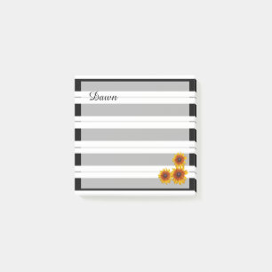 Bloco Post-it Stripes e girassóis