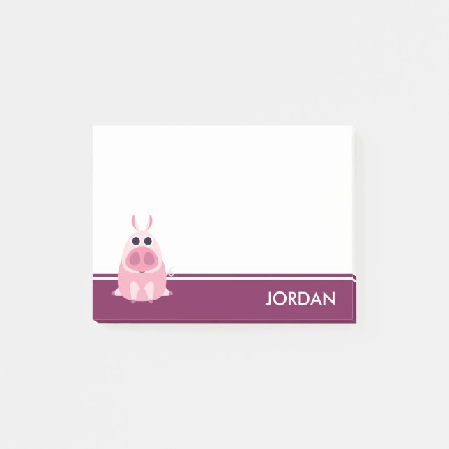 Bloco Post-it Suspeitoso o porco (Frente)