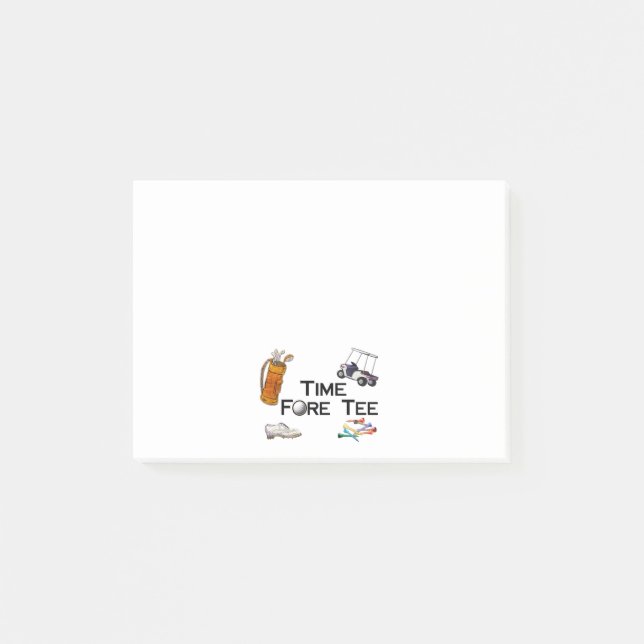 Bloco Post-it T dianteiro Golfing do tempo (Frente)
