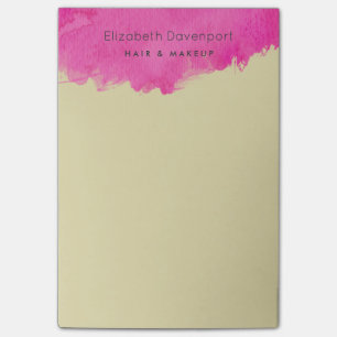 Bloco Post-it Tabuleiro de Tendência de Pintor de Aquarela Rosa