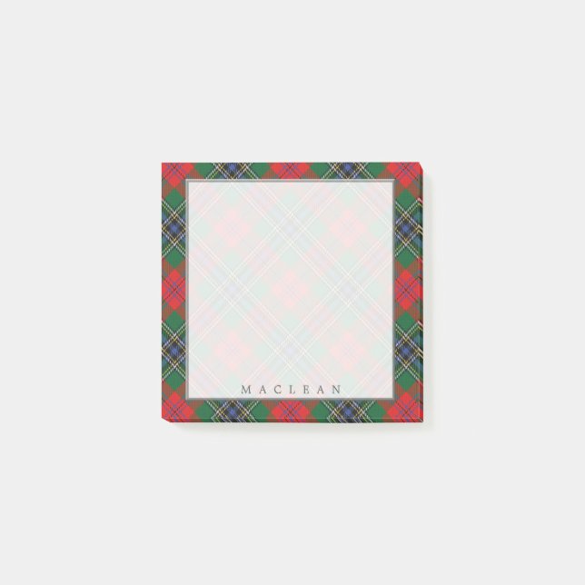 Bloco Post-it Tartan do Clã Escocês MacLean Real (Frente)