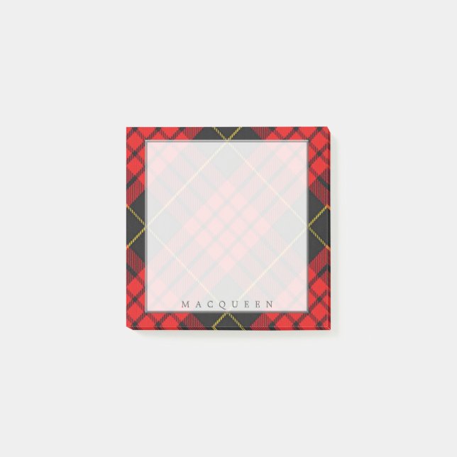Bloco Post-it Tartan escocês régio de MacQueen do clã (Frente)