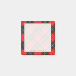 Bloco Post-it Tartan escocês régio de Wallace do clã