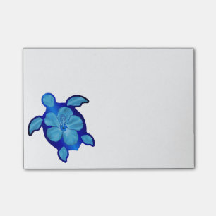 Bloco Post-it Tartaruga e hibiscus azuis de Honu