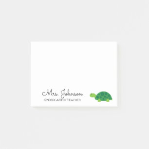 Bloco Post-it Tartaruga personalizada de professor de jardim de 