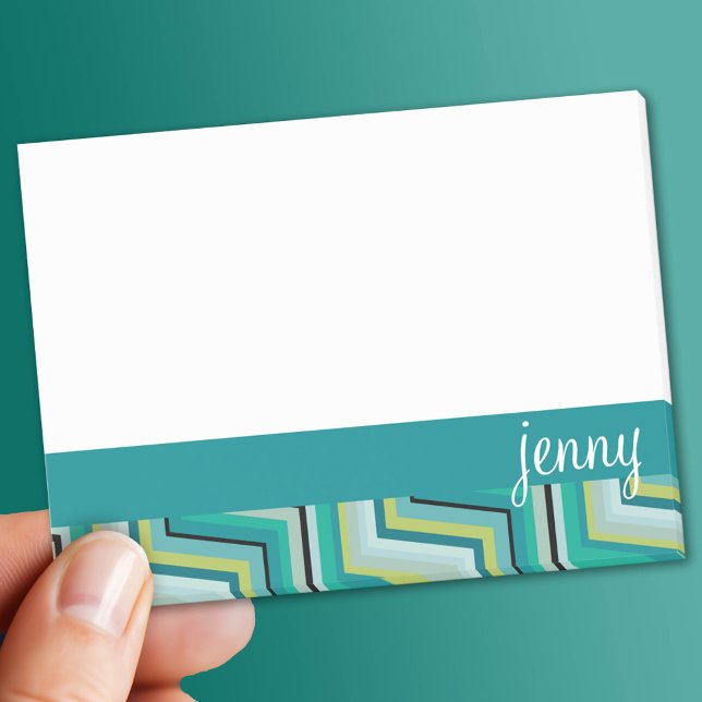 Bloco Post-it Teal e Green Jenny (Custom Post It Note Pad)