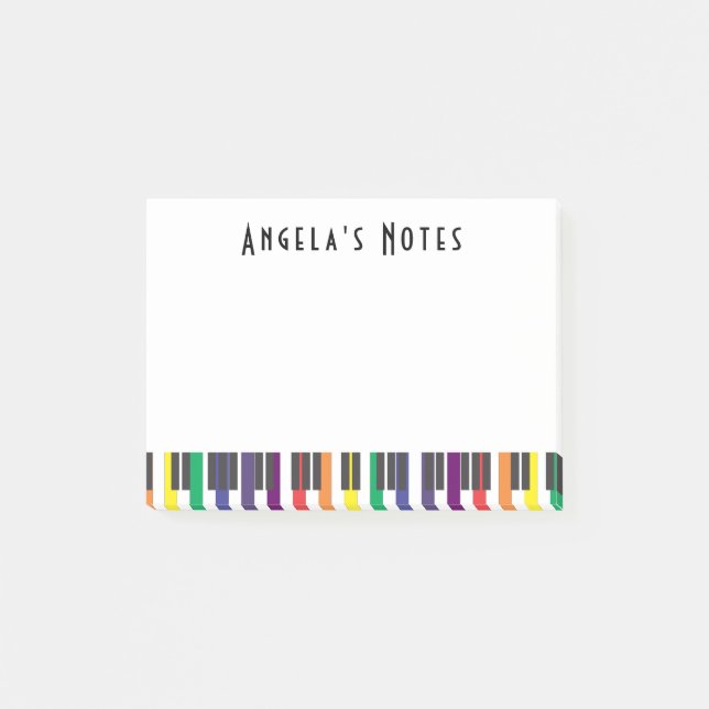 Bloco Post-it Teclas de Piano Arco-íris (Frente)