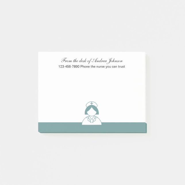 Bloco Post-it Tema médico da enfermeira (Frente)