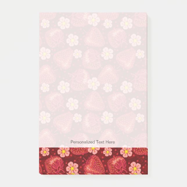 Bloco Post-it Teste padrão 2 2 da morango (Frente)