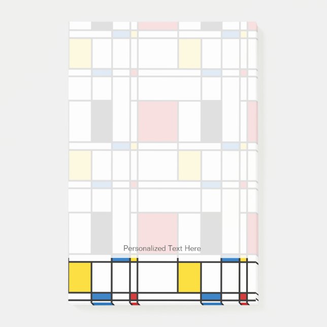 Bloco Post-it Teste padrão de de Stijl (Frente)
