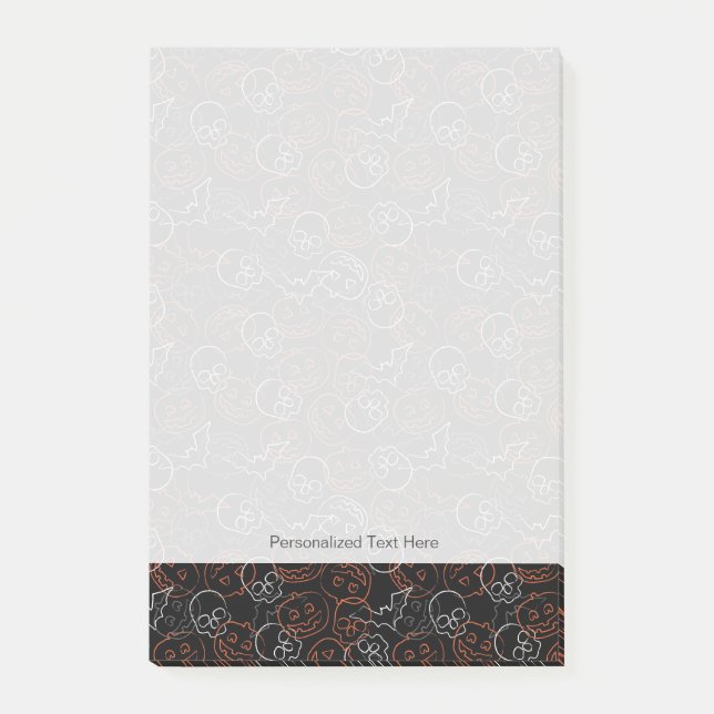 Bloco Post-it Teste padrão do Dia das Bruxas (Frente)