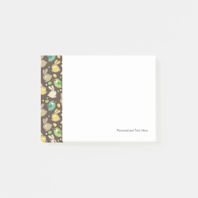 Bloco Post-it teste padrão do primavera com ovos da páscoa, (Frente)