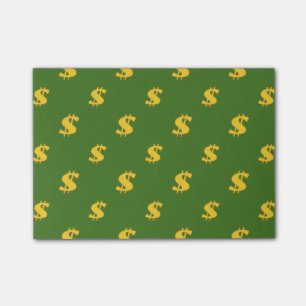 Bloco Post-it Teste padrão do sinal de dólar
