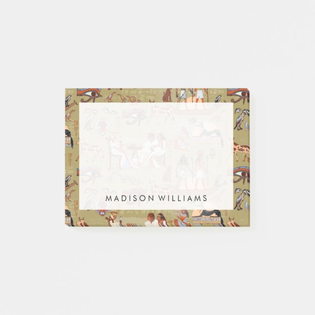 Bloco Post-it Teste padrão dos símbolos de Egipto | (Frente)