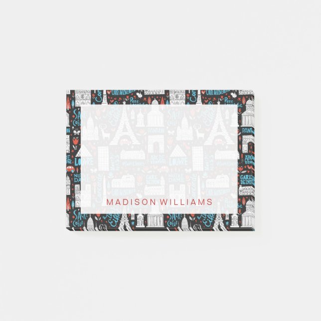 Bloco Post-it Teste padrão dos símbolos de France | (Frente)