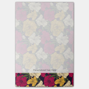 Bloco Post-it Teste padrão floral elegante