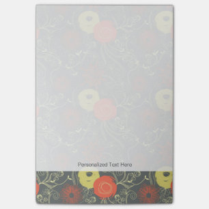 Bloco Post-it Teste padrão floral retro 6