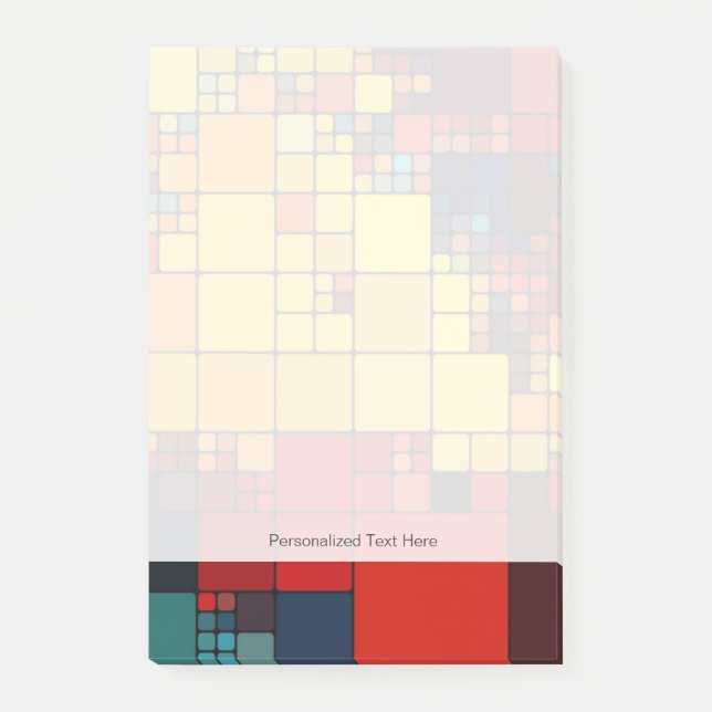 Bloco Post-it Teste padrão geométrico do arco-íris vibrante (Frente)