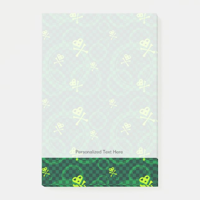 Bloco Post-it Teste padrão verde de Emo com círculos (Frente)