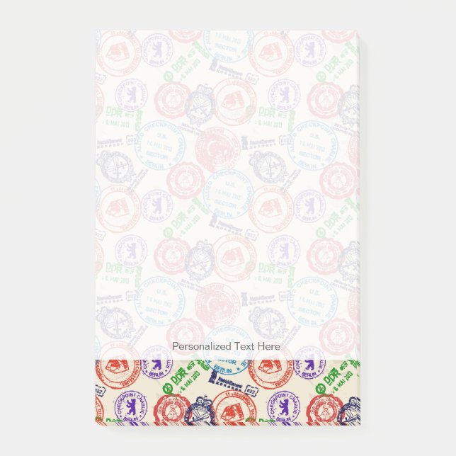 Bloco Post-it Textura com selos reais. (Frente)