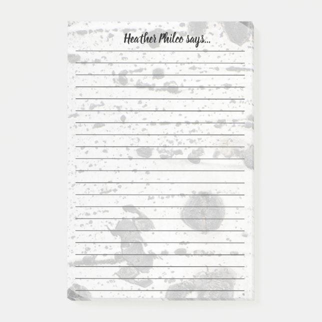 Bloco Post-it Textura de Latido de Árvore de Aspen Branca Person (Frente)