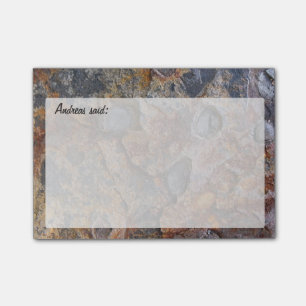 Bloco Post-it Textura Grungy Rock com Texto