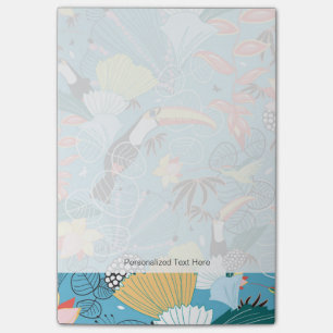 Bloco Post-it Textura tropical com Toucans e colibris