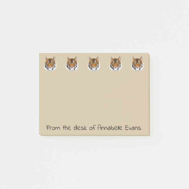 Bloco Post-it Tigre do tigre que queima-se brilhante (Frente)