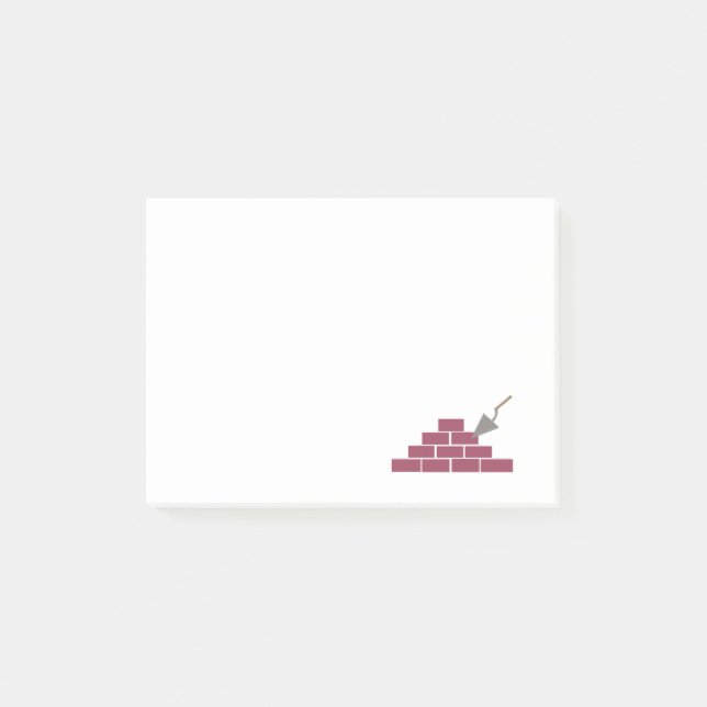 Bloco Post-it Tijolos e Colher de Pedreiro (Frente)