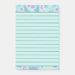 Bloco Post-it Tingimento de amarração azul verde e roxo