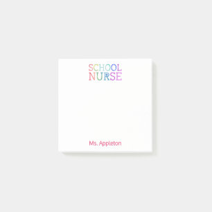 Bloco Post-it Tipografia colorida personalizada enfermeira do