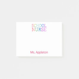 Bloco Post-it Tipografia colorida personalizada enfermeira do