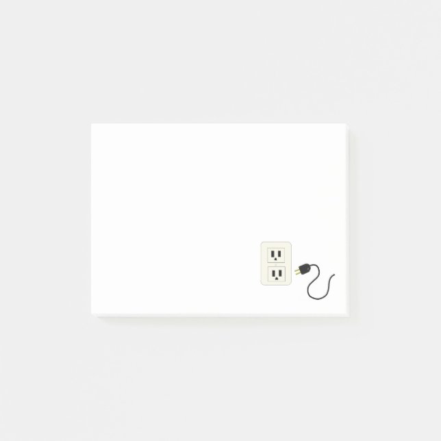 Bloco Post-it Tomada elétrica e cabo (Frente)