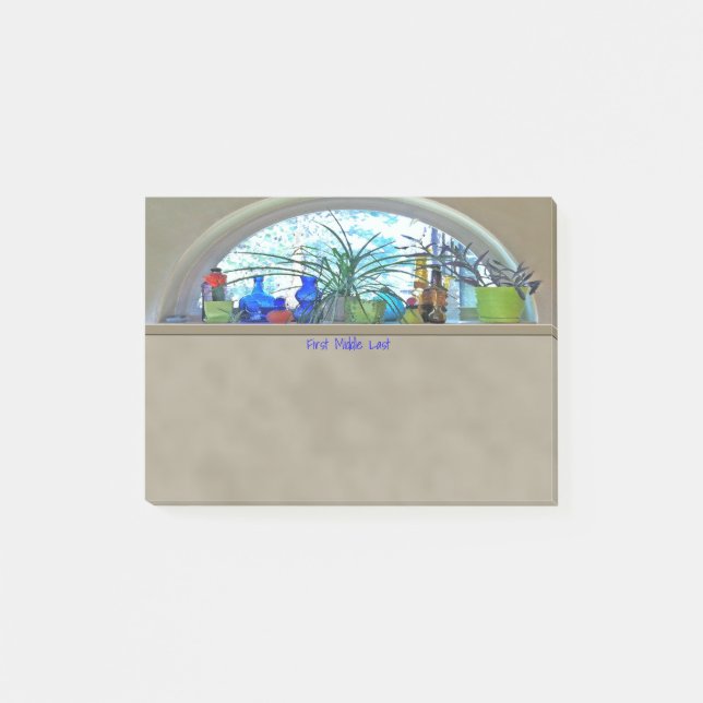 Bloco Post-it Trabalhos de arte de Digitas da aguarela da janela (Frente)